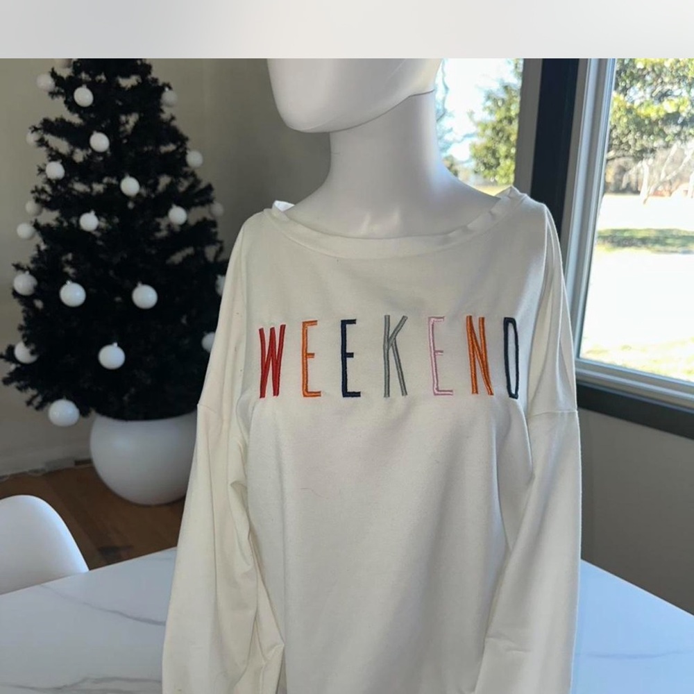 White Weekend Graphic Sweatshirt